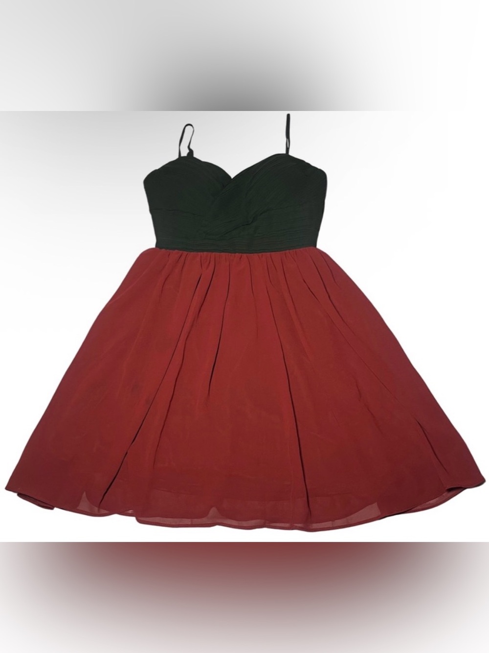 dELIA*S Sz 3 Babydoll Dress Spaghetti Strap Sweetheart Neck Flare Black Burgundy